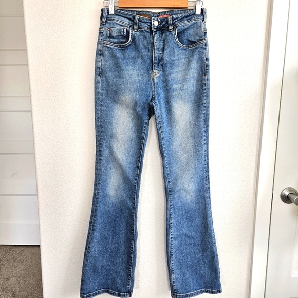 Pilcro Anthropologie The Carpenter Wide Leg High Rise Denim Jeans. Size 28 - Picture 1 of 8